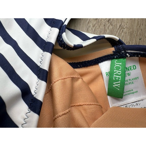 J. Crew Sleek Ruched One-Shoulder One-Piece Stripes Navy/White Size 6 Nautical - Picture 6 of 9